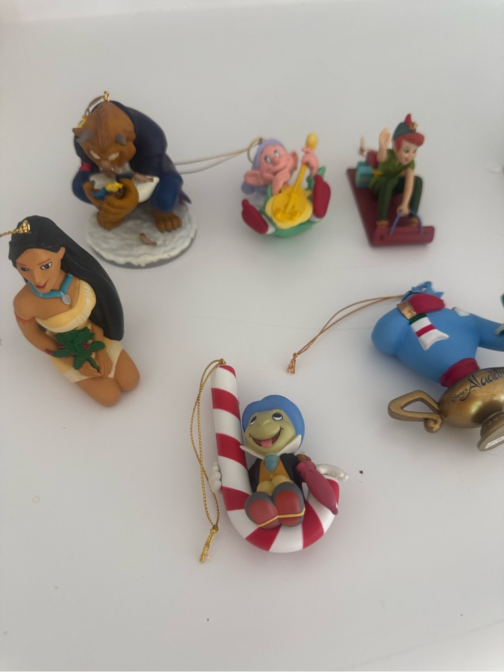 Disney Multi-Character Ornament Set - Red, Blue, Green, Cream, Gold
